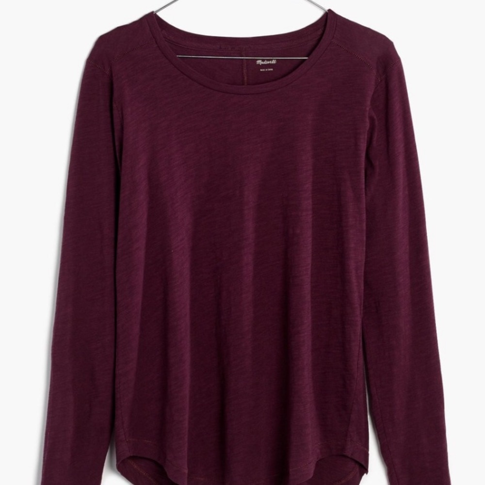 Long sleeve Madewell Whisper Tee.